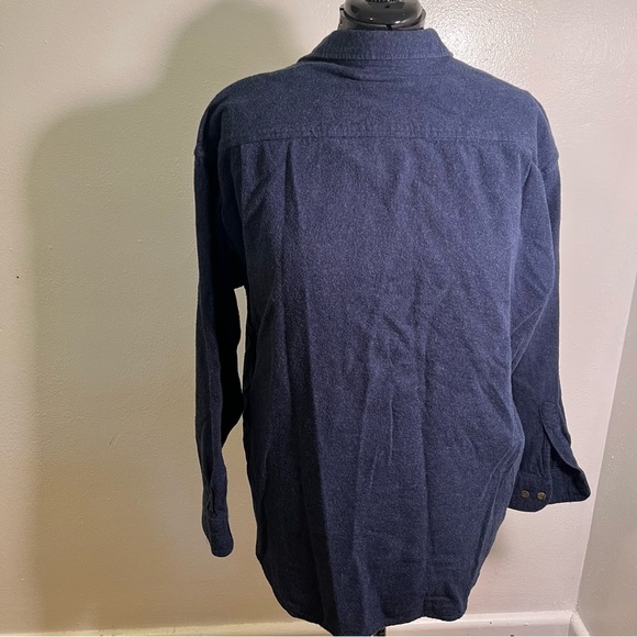 Vintage St. John’s Bay Flannel Button Down Shacket Blue Gray XL - Picture 6 of 9